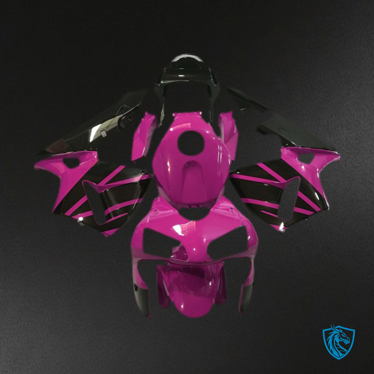 Honda CBR600RR (2003-2004) Hot Pink & Gloss Black Fairing Kit - Aftermarket ABS Bodywork