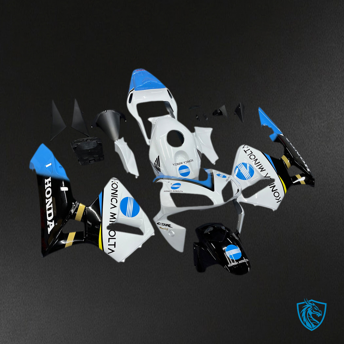 Honda CBR600RR (2003-2004) White & Black Konica Generic - Custom ABS Fairing Kit