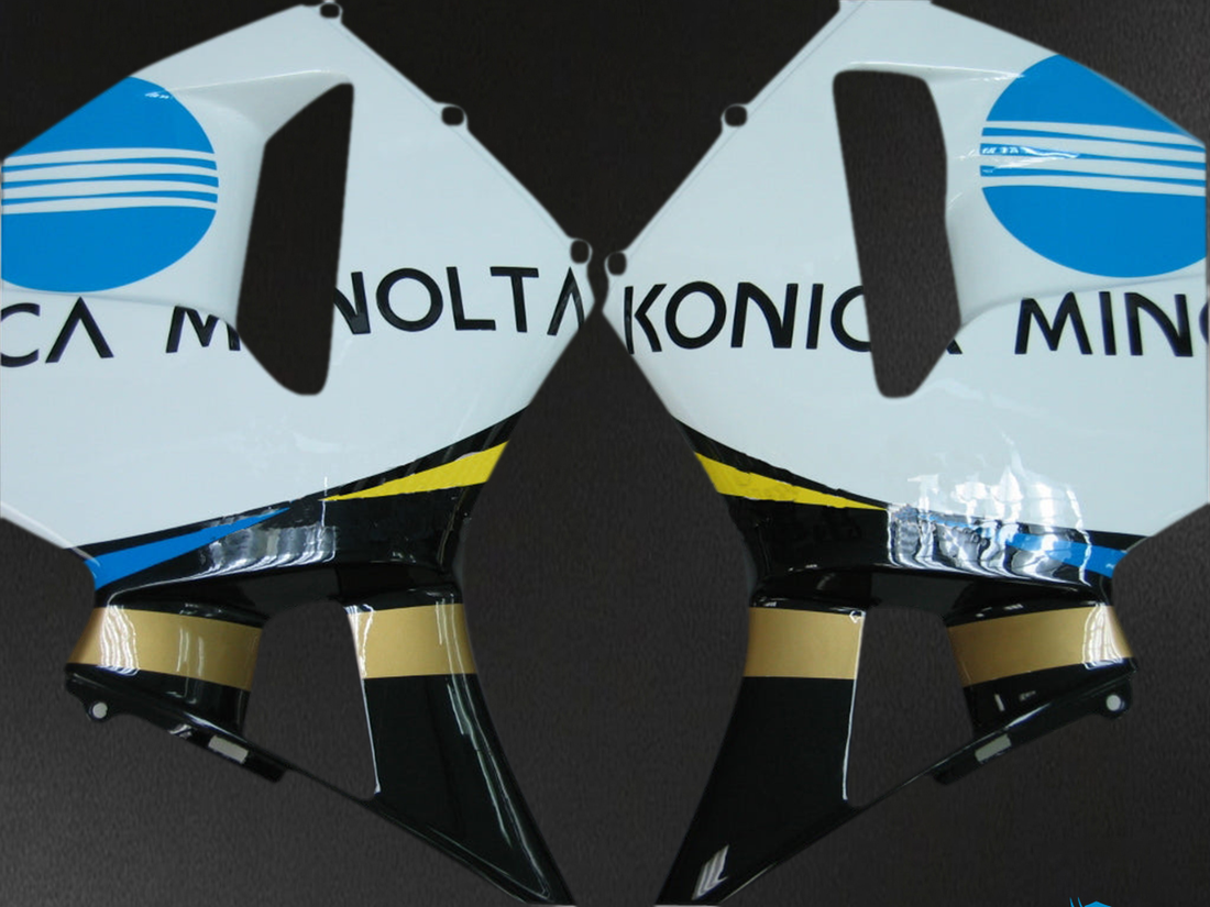 Honda CBR600RR (2003-2004) White, Black & Blue Konica Minolta Generic - Custom ABS Fairing Kit