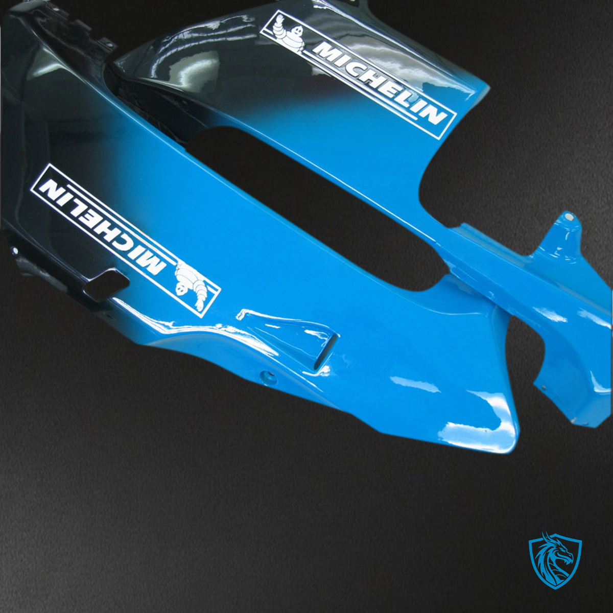 Honda CBR600RR (2003-2004) White, Black & Blue Konica Minolta Generic - Custom ABS Fairing Kit