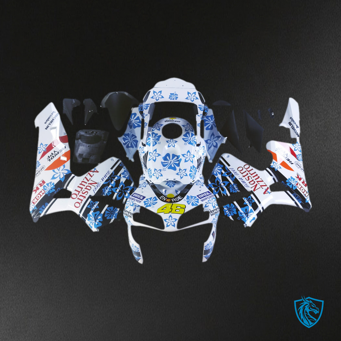 Honda CBR600RR (2003-2004) MultiColor Floral Generic Fairings Kit - Aftermarket ABS Bodywork
