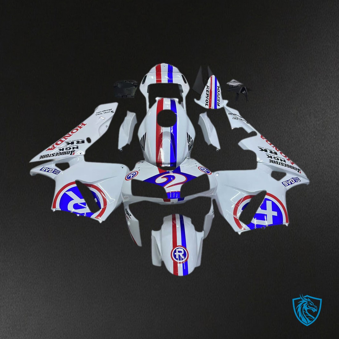 Honda CBR600RR (2003-2004) No. 2 White Generic - MERGEment Motorcycle Fairings Kit