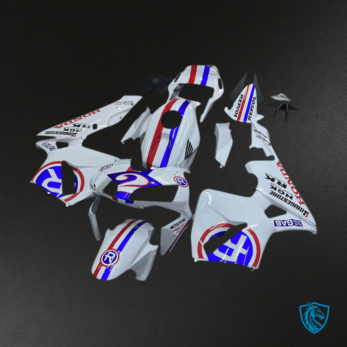 Honda CBR600RR (2003-2004) No. 2 White Generic - MERGEment Motorcycle Fairings Kit