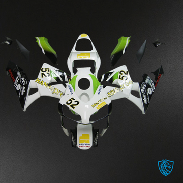 Honda CBR600RR (2003-2004) No.52 White, Black & Green Generic - Custom ABS Fairing Kit