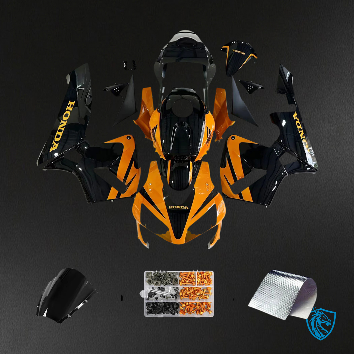 Honda CBR600RR (2003-2004) Orange & Black - Fairing Kit