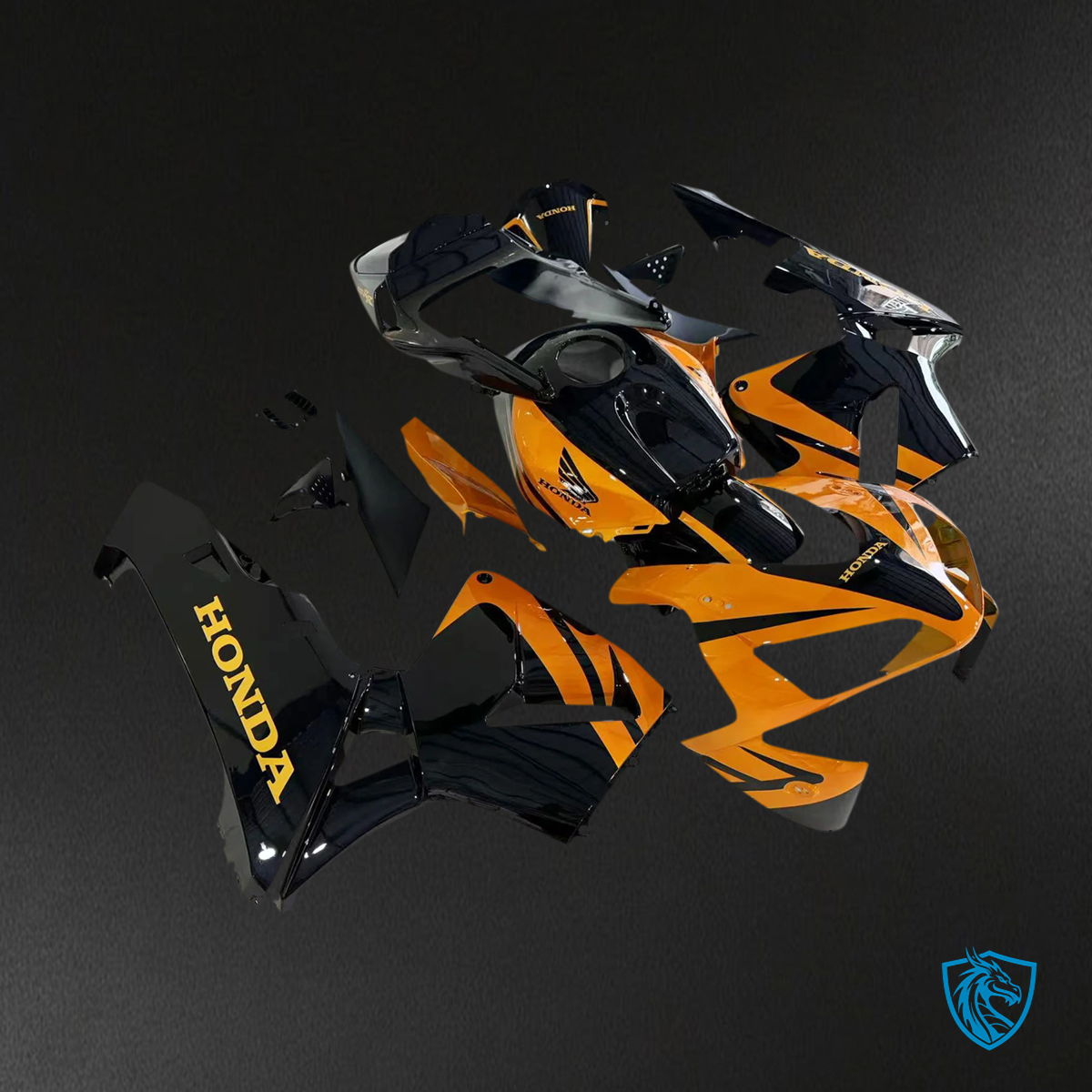 Honda CBR600RR (2003-2004) Orange & Black - Fairing Kit