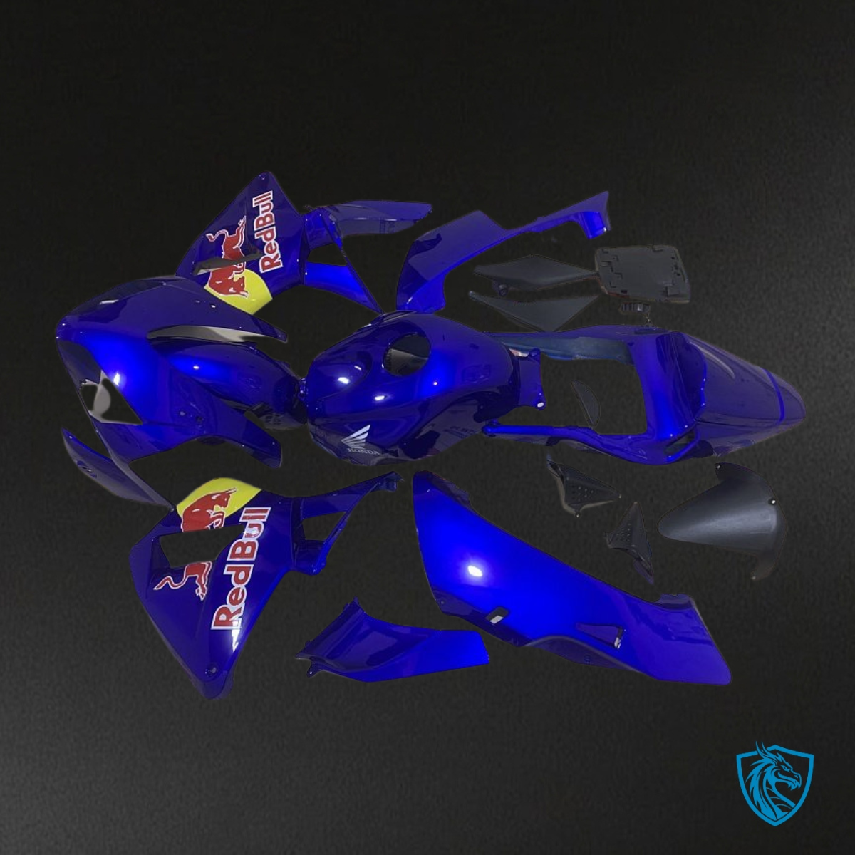 Honda CBR600RR (2003-2004) Glossy Blue Red Bull - MERGEment Motorcycle Fairings Kit