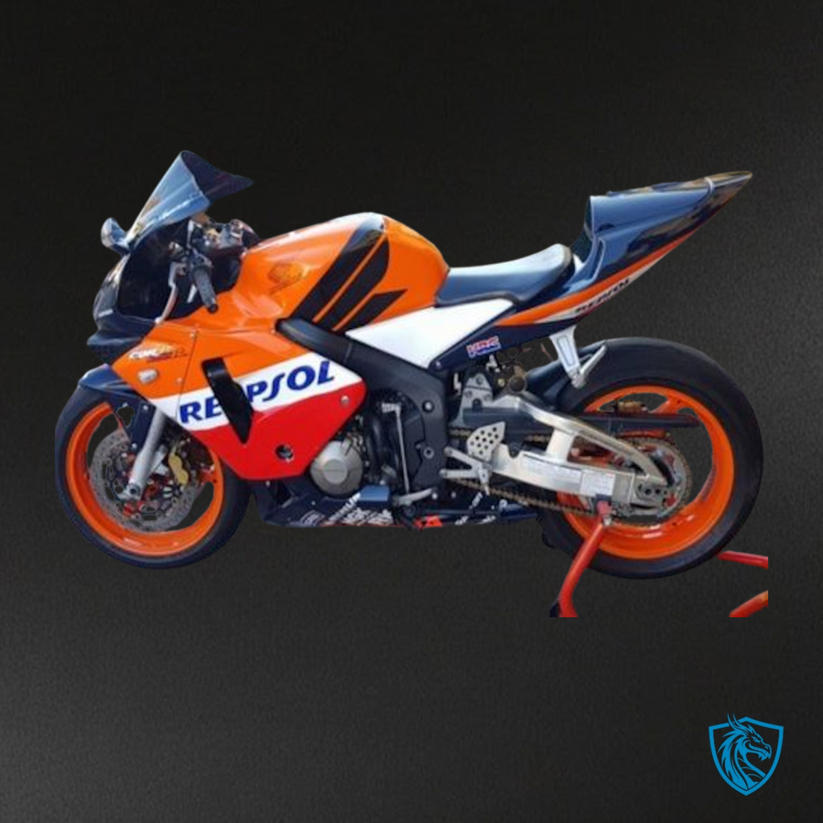 Honda CBR600RR (2003-2004) Black, Orange & Red Fairing Kit - Aftermarket ABS Bodywork