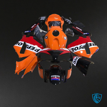 Honda CBR600RR (2003-2004) Black, Orange & Red Repsol - MERGEment Motorcycle Fairings Kit