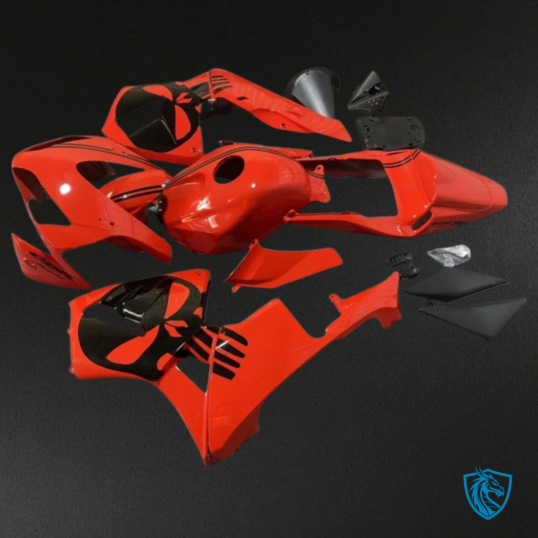Honda CBR600RR (2003-2004) Black & Red - MERGEment Motorcycle Fairings Kit