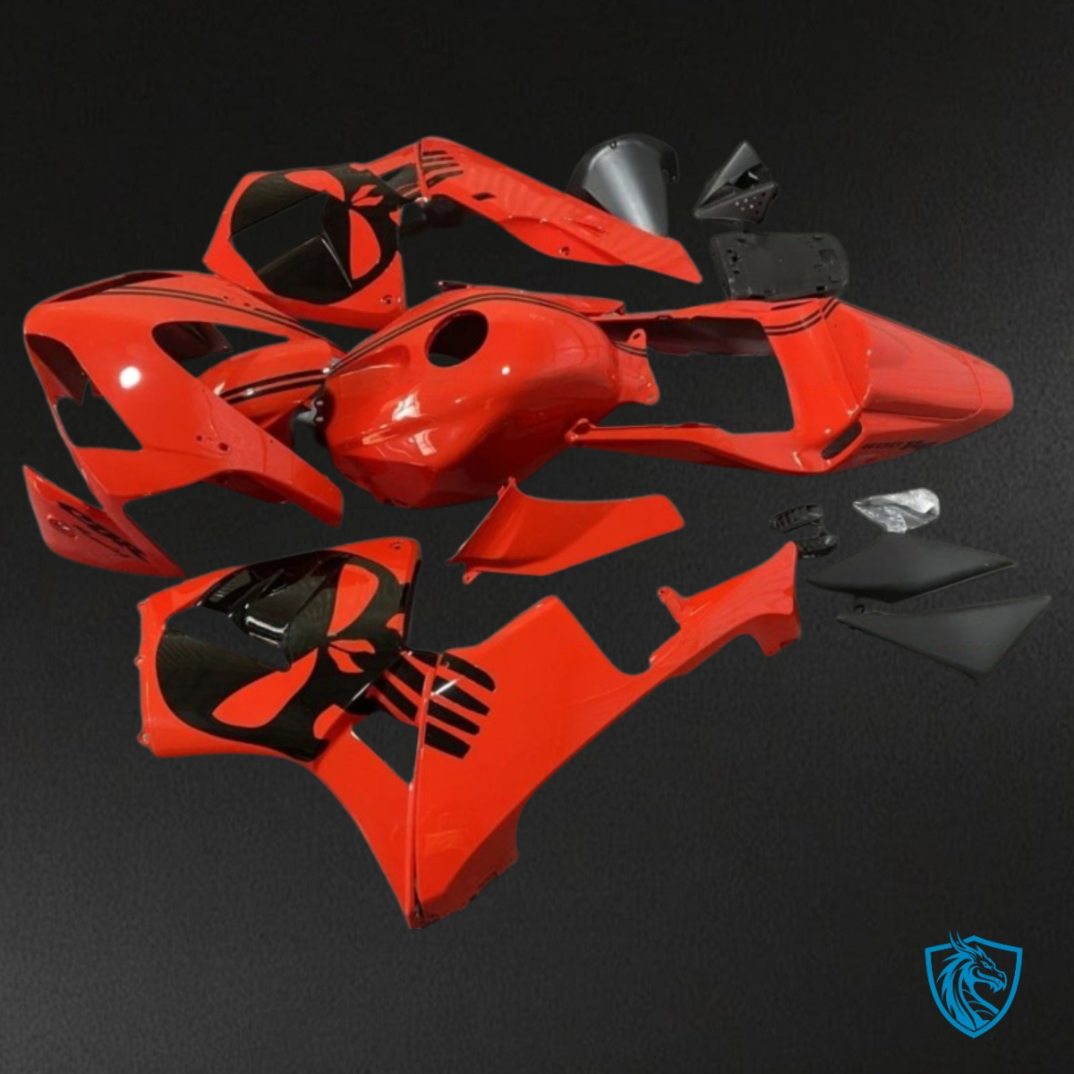 Honda CBR600RR (2003-2004) Black & Red - MERGEment Motorcycle Fairings Kit