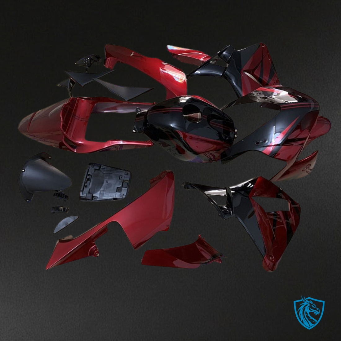 Honda CBR600RR (2003-2004) Black & Red Fairing Kit | ABS Bodywork