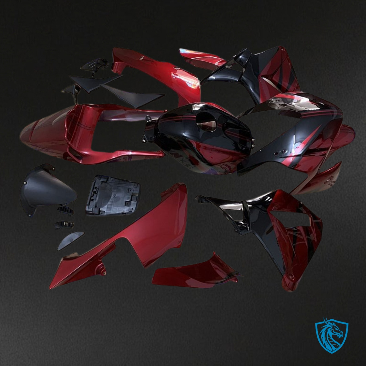 Honda CBR600RR (2003-2004) Black & Red Fairing Kit | ABS Bodywork
