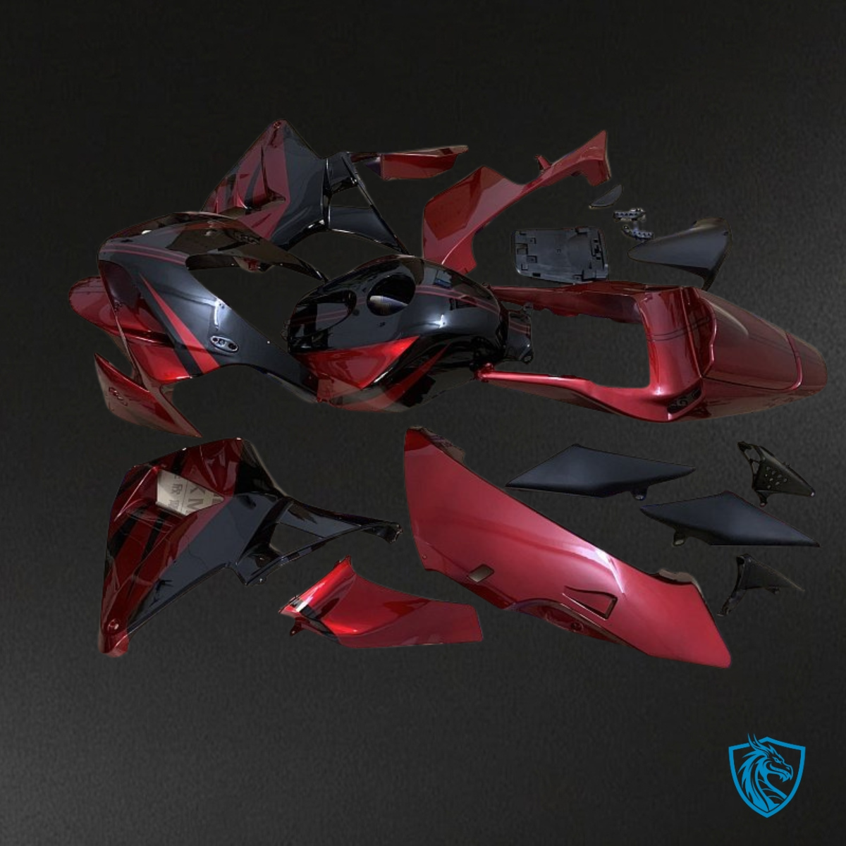 Honda CBR600RR (2003-2004) Black & Red Fairing Kit | ABS Bodywork