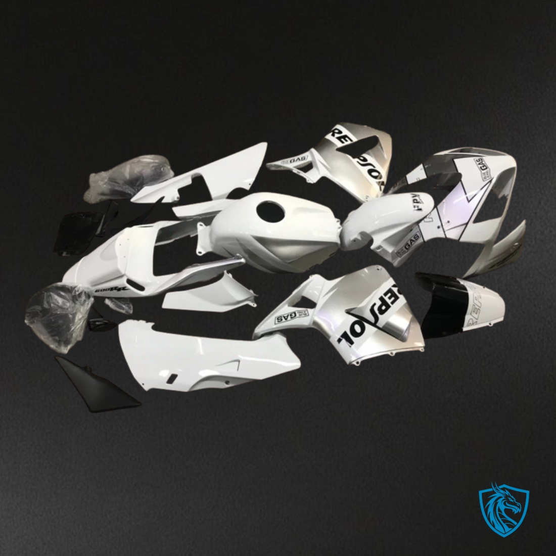 Honda CBR600RR (2003-2004) Gloss White & Silver Fairing Kit | ABS Bodywork