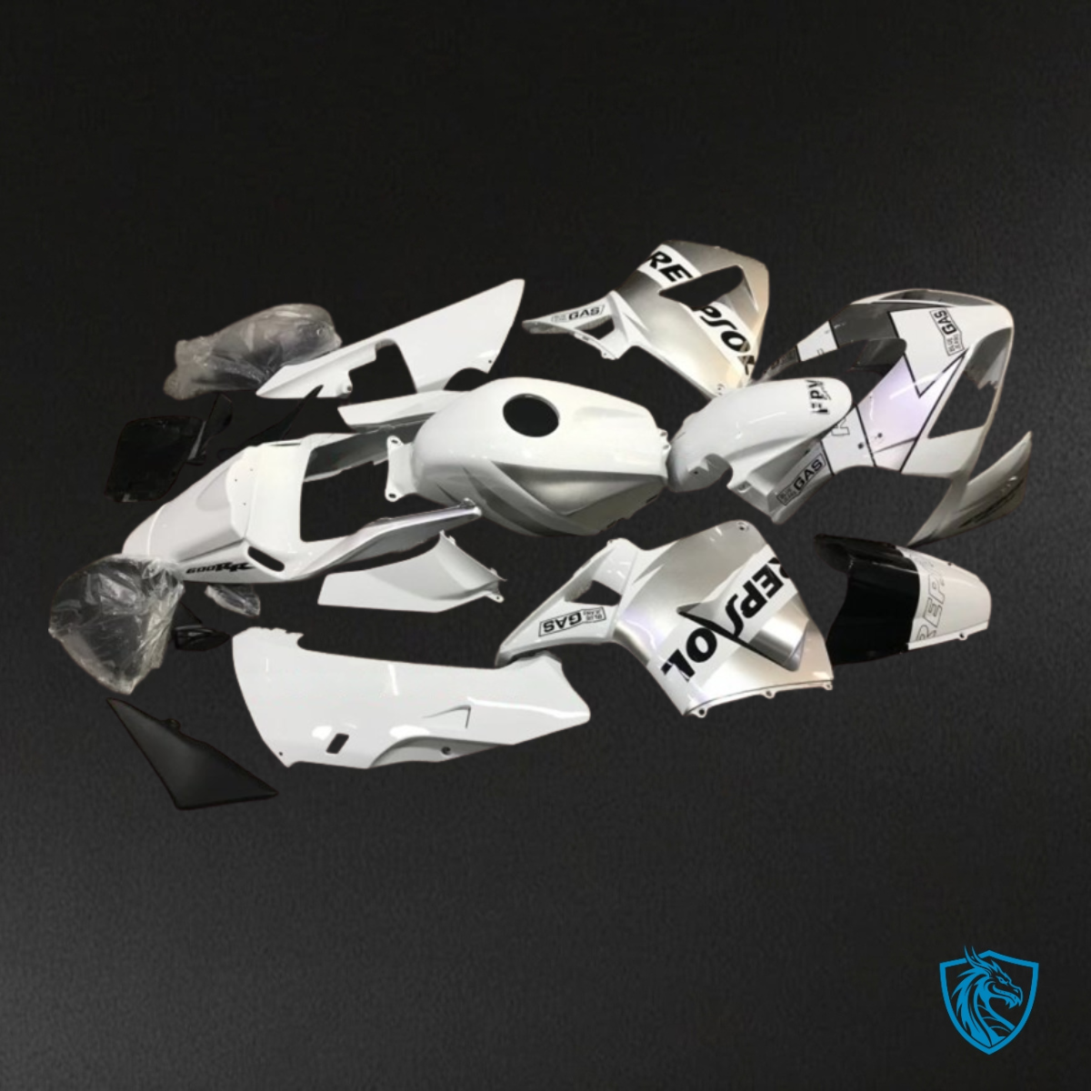 Honda CBR600RR (2003-2004) Gloss White & Silver Fairing Kit | ABS Bodywork