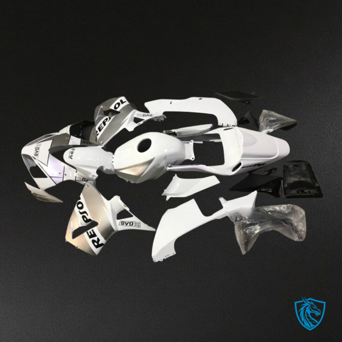 Honda CBR600RR (2003-2004) Gloss White & Silver Fairing Kit | ABS Bodywork