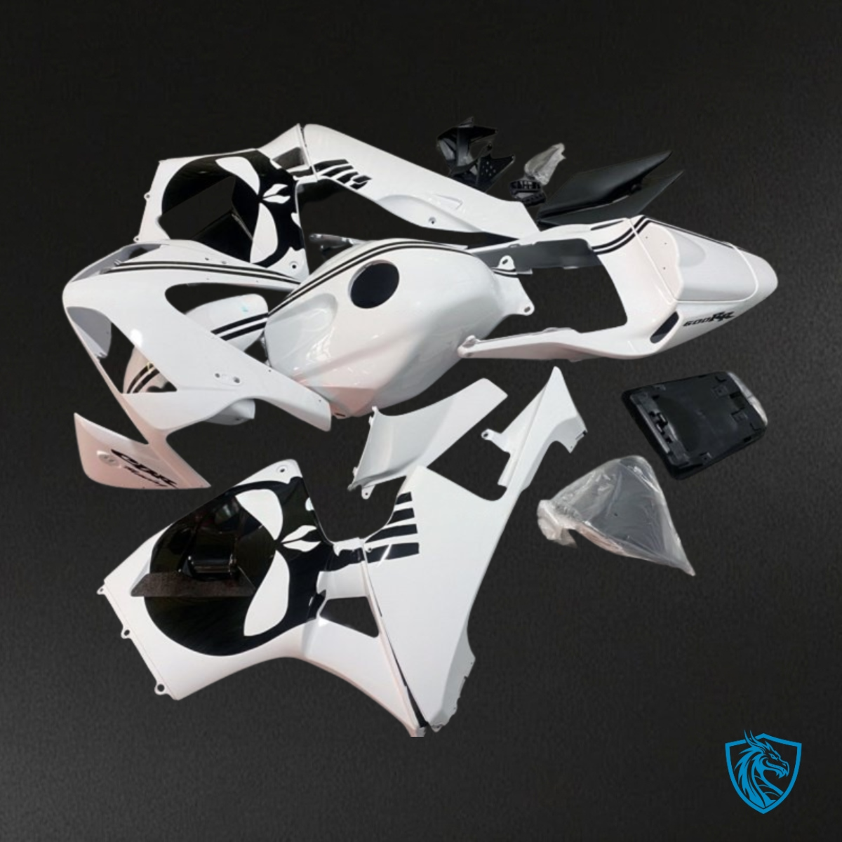 Honda CBR600RR (2003-2004) Black & White Fairing Kit | ABS Bodywork