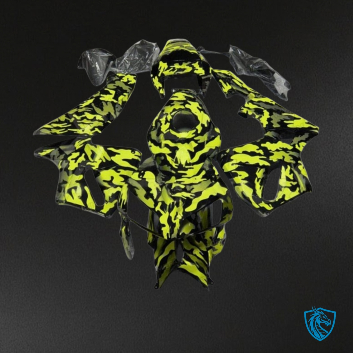 Honda CBR600RR (2003-2004) Black & Yellow Camouflage Fairing Kit | ABS Bodywork