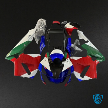 Honda CBR600RR (2003-2004) Black, Green, Red & White - MERGEment Motorcycle Fairings Kit