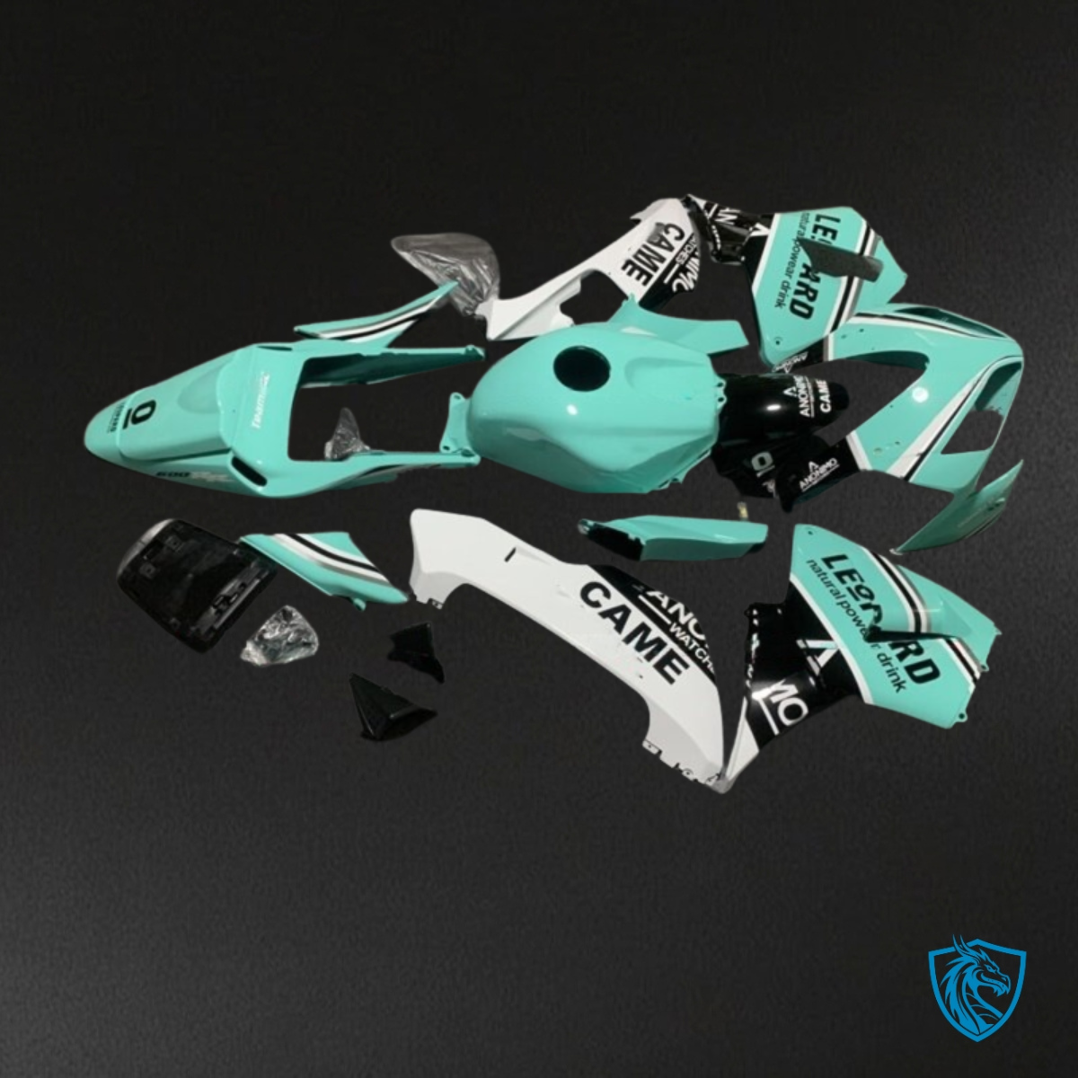 Honda CBR600RR (2003-2004) Green, Black & White Fairing Kit - Aftermarket ABS Bodywork