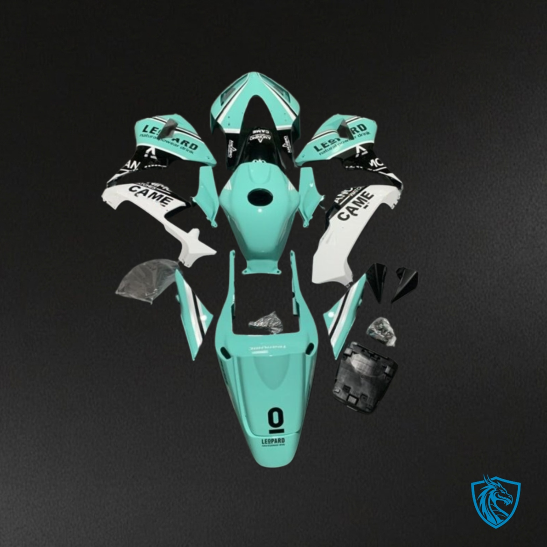 Honda CBR600RR (2003-2004) Green, Black & White Fairing Kit - Aftermarket ABS Bodywork
