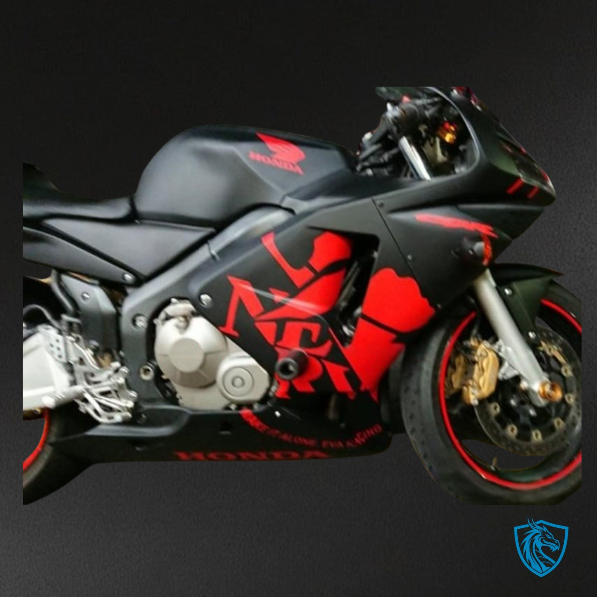 Honda CBR600RR (2003-2004) Gloss Black & Red - Custom ABS Fairing Kit