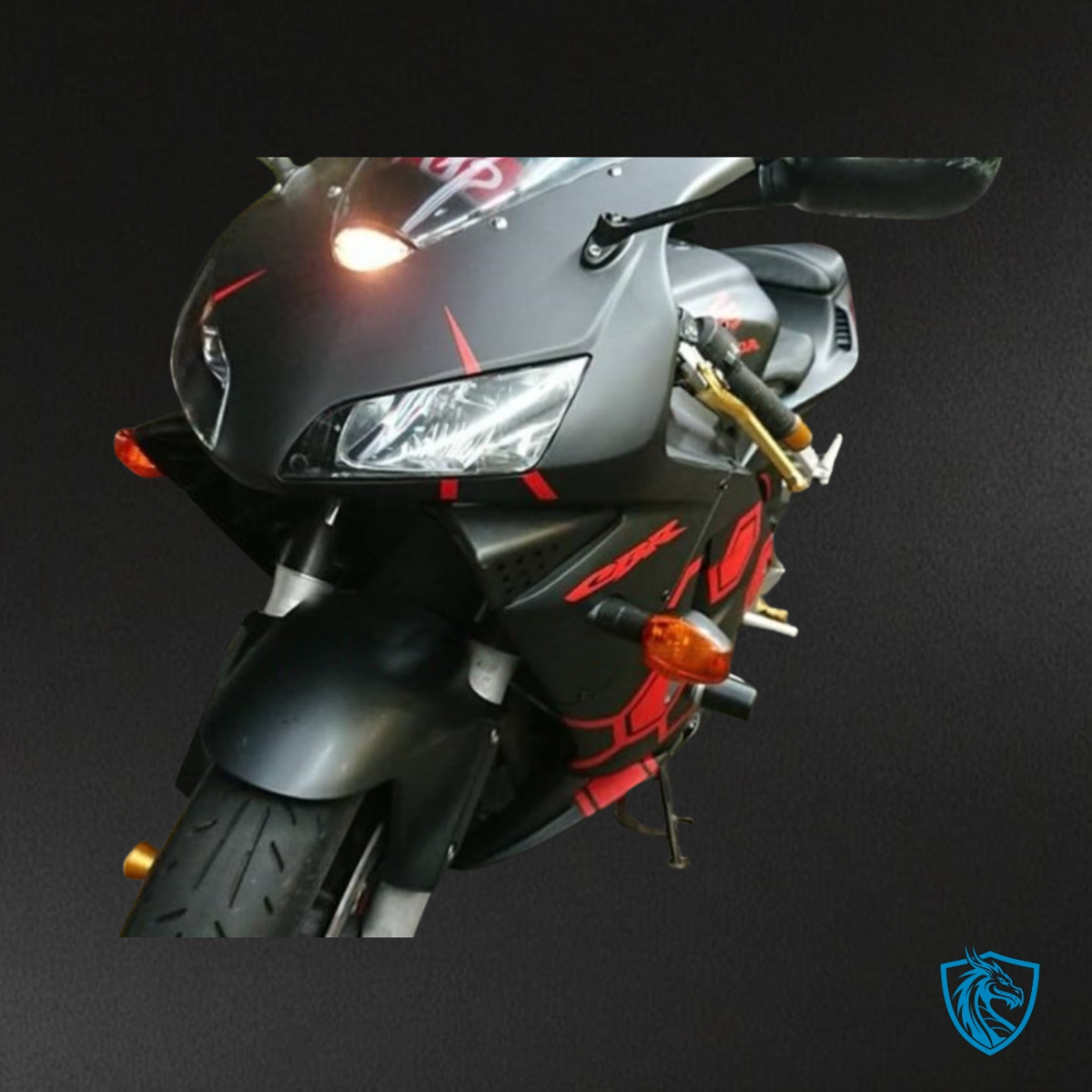 Honda CBR600RR (2003-2004) Gloss Black & Red - Custom ABS Fairing Kit
