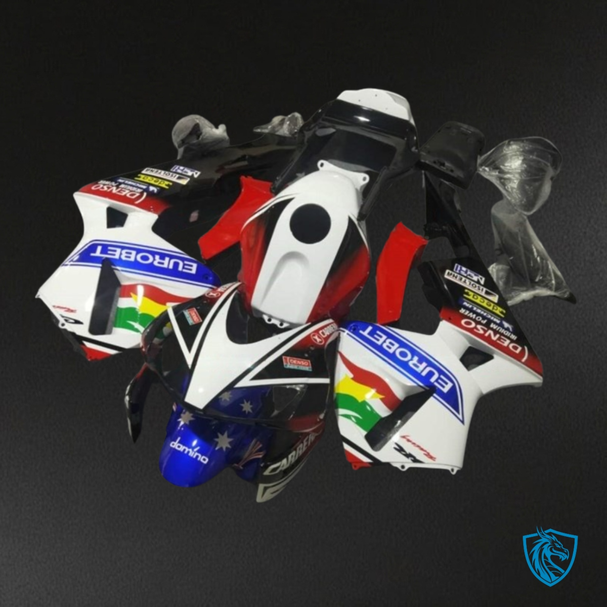 Honda CBR600RR (2003-2004) White, Red, Blue & Black Fairing Kit | ABS Bodywork