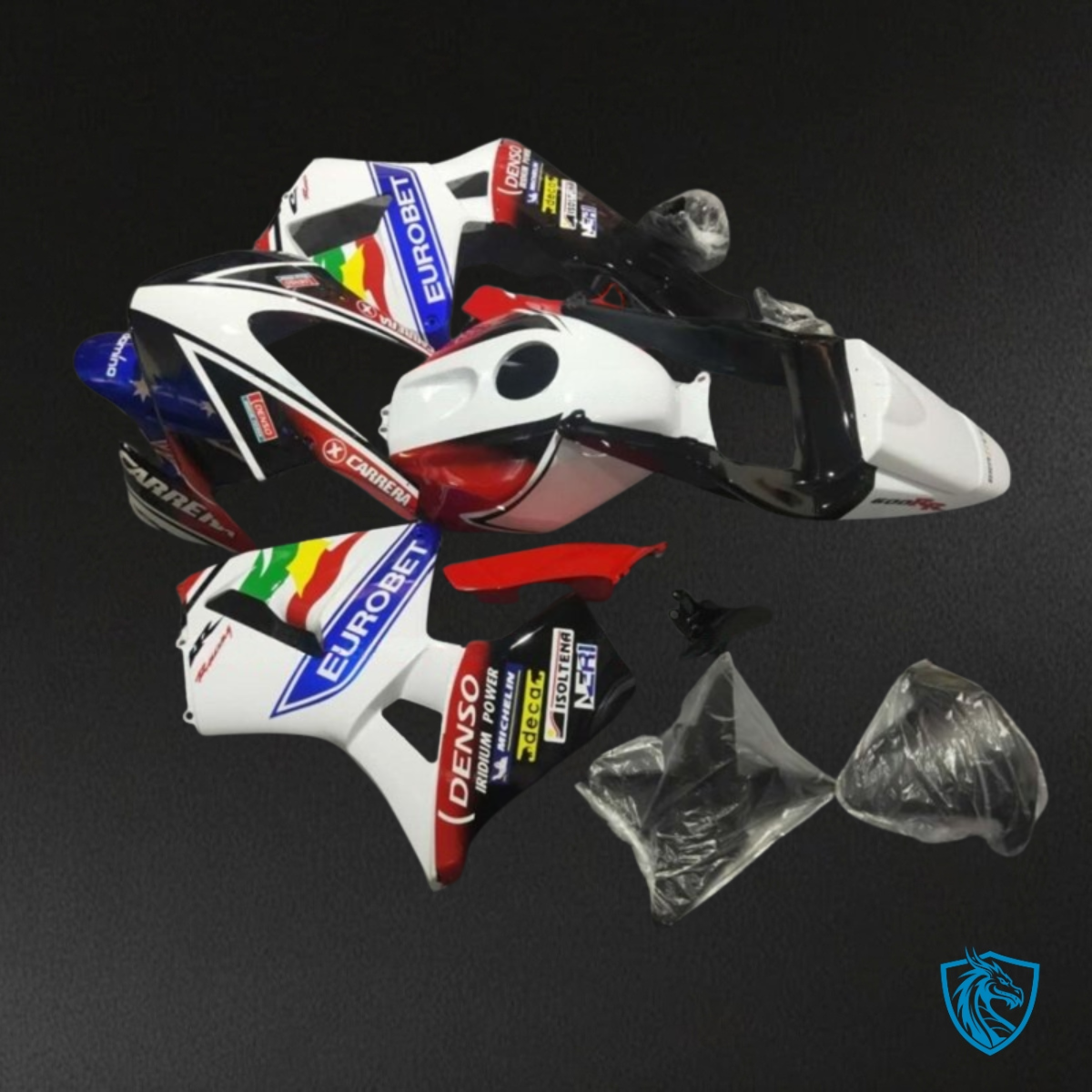 Honda CBR600RR (2003-2004) White, Red & Black Fairing Kit | ABS Bodywork