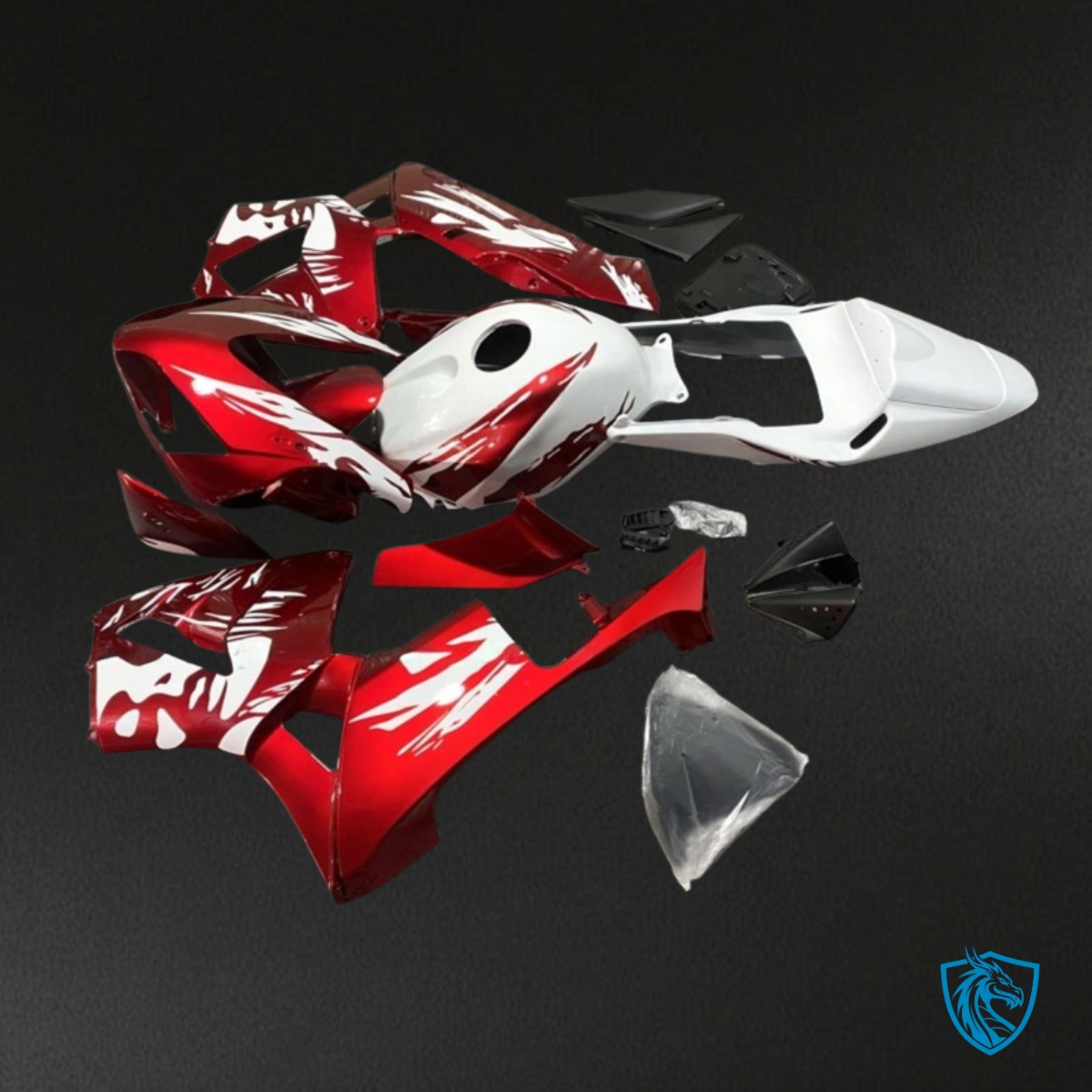 Honda CBR600RR (2003-2004) Red & White - MERGEment Motorcycle Fairings Kit