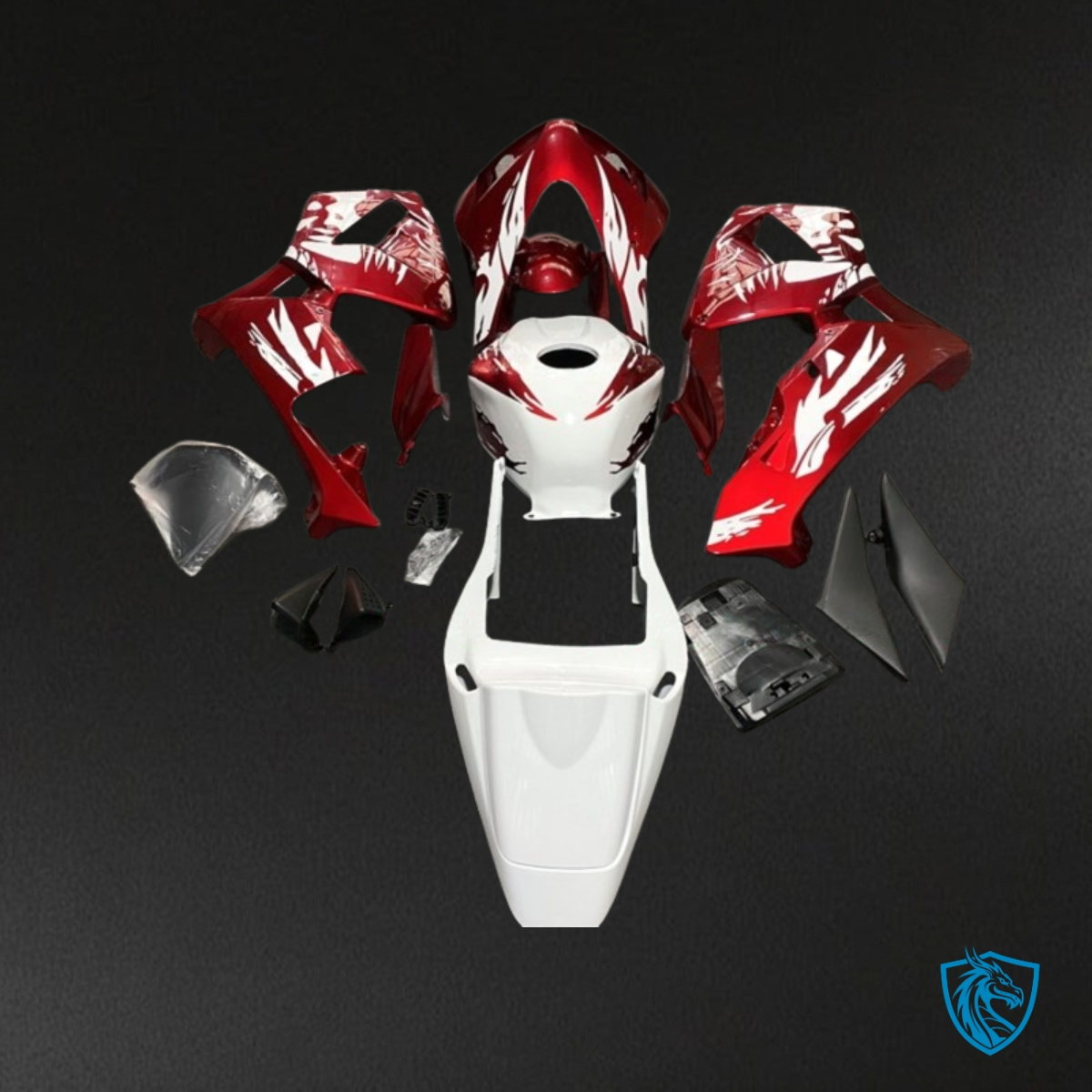 Honda CBR600RR (2003-2004) Red & White - MERGEment Motorcycle Fairings Kit