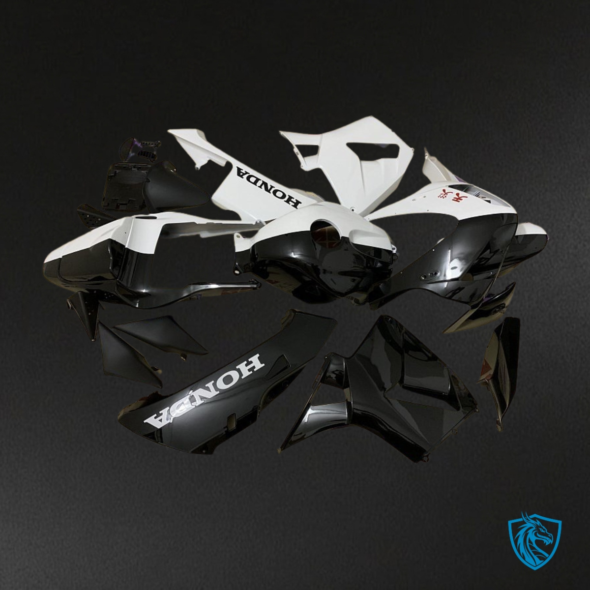 Honda CBR600RR (2003-2004) White & Black Fairing kit - Aftermarket ABS Bodywork