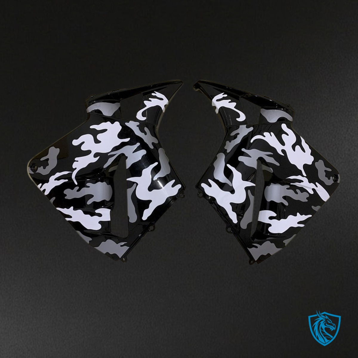 Honda CBR600RR (2003-2004) White, Black & Gray Camo - Custom ABS Fairing Kit