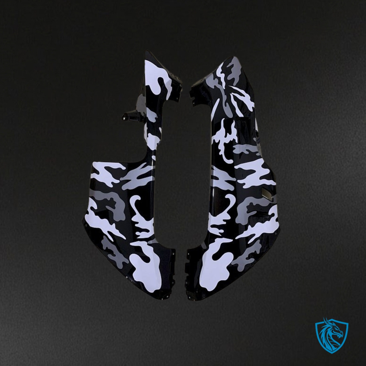 Honda CBR600RR (2003-2004) White, Black & Gray Camo - Custom ABS Fairing Kit