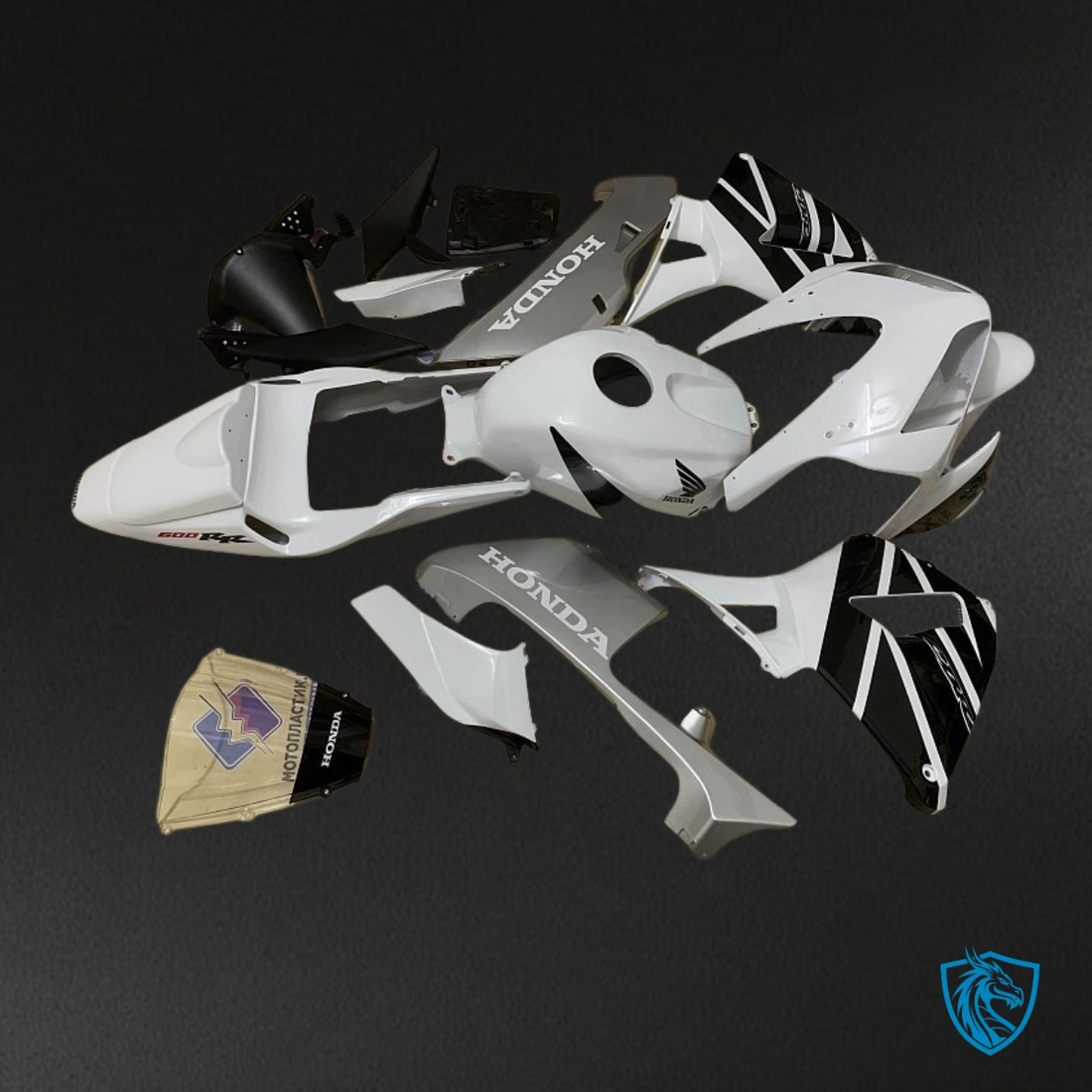Honda CBR600RR (2003-2004) White, Black & Silver Fairing Kit | ABS Bodywork