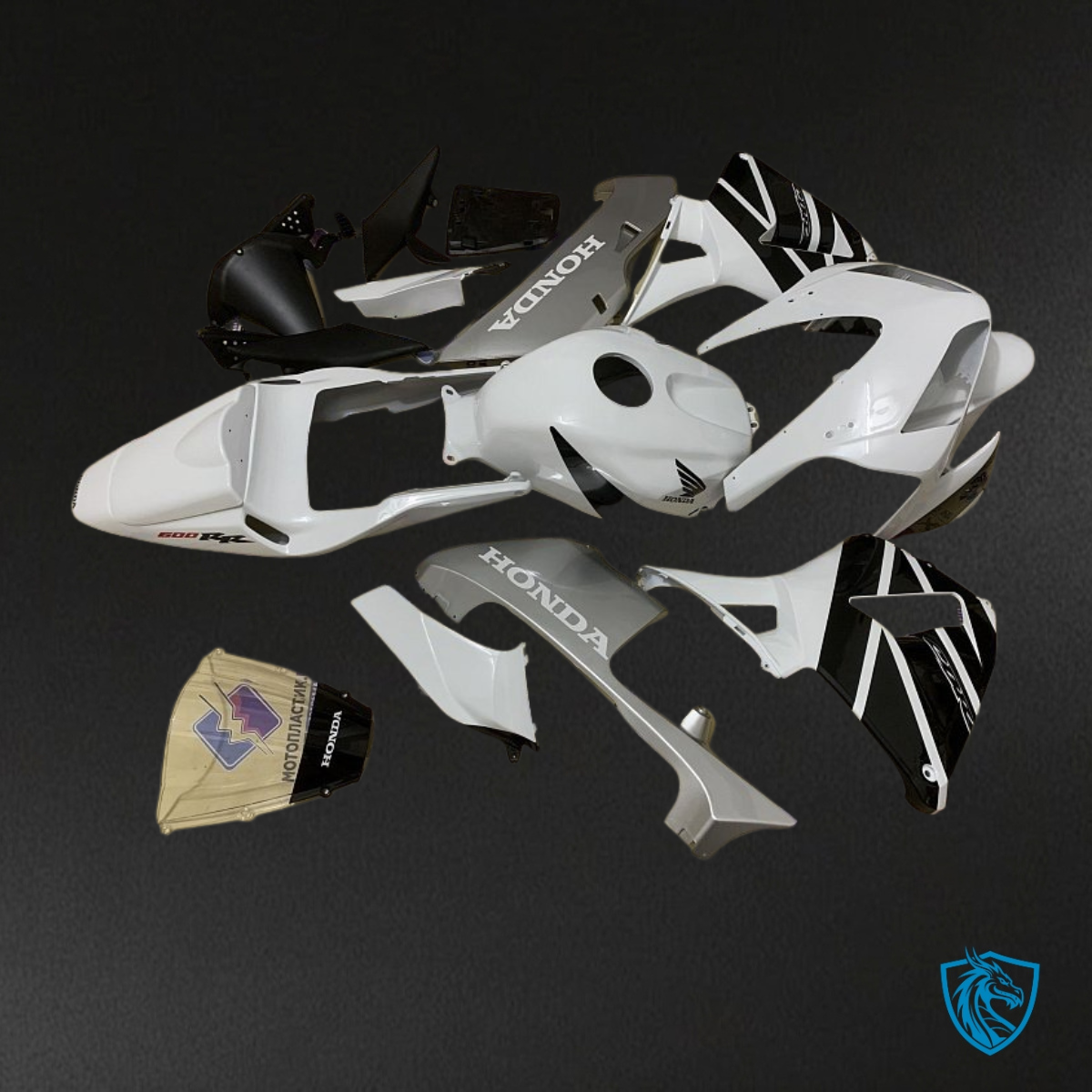 Honda CBR600RR (2003-2004) White, Black & Silver Fairing Kit | ABS Bodywork