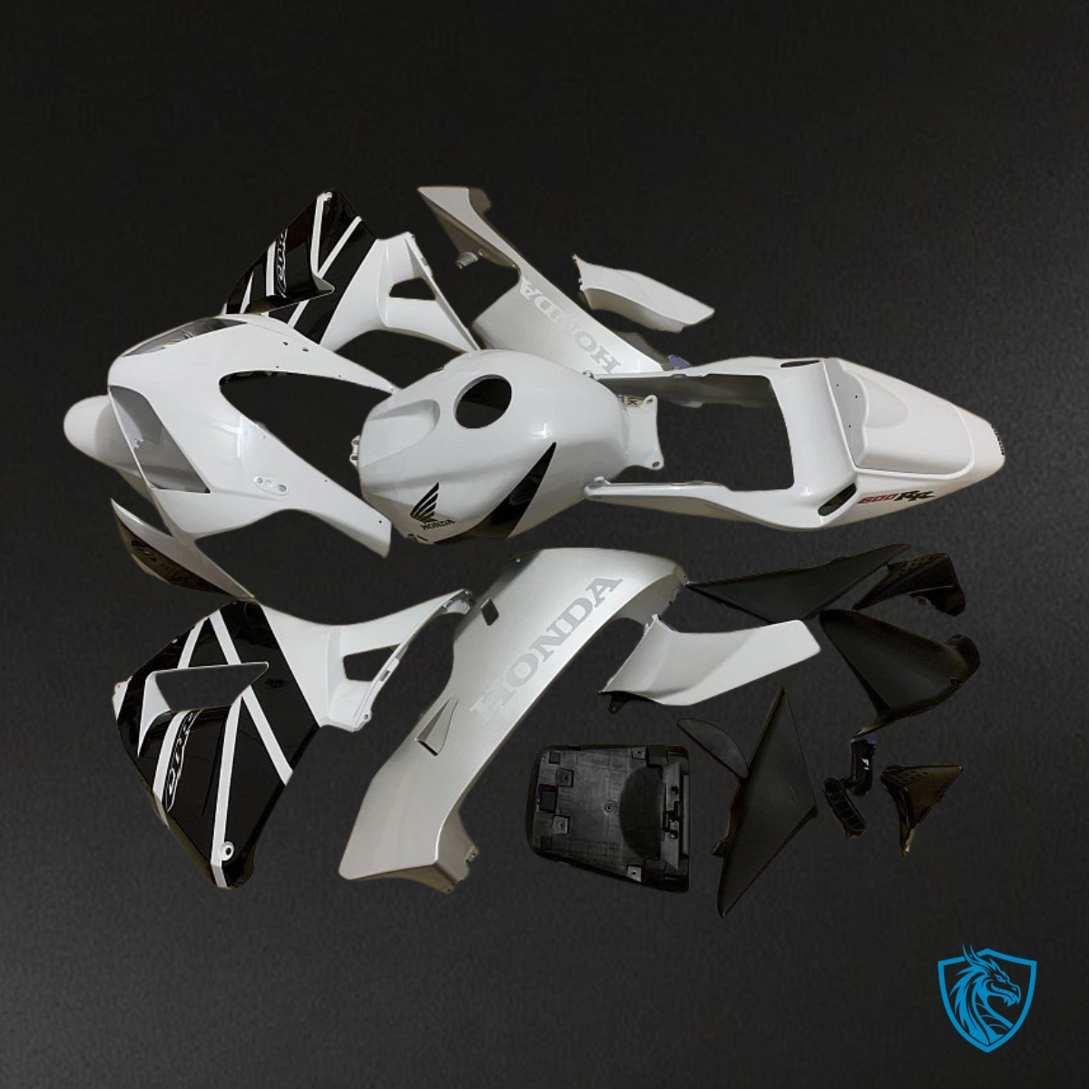 Honda CBR600RR (2003-2004) White, Black & Silver Fairing Kit | ABS Bodywork