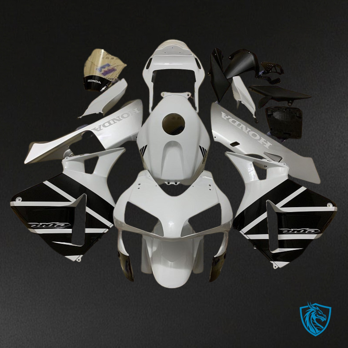 Honda CBR600RR (2003-2004) White, Black & Silver Fairing Kit | ABS Bodywork