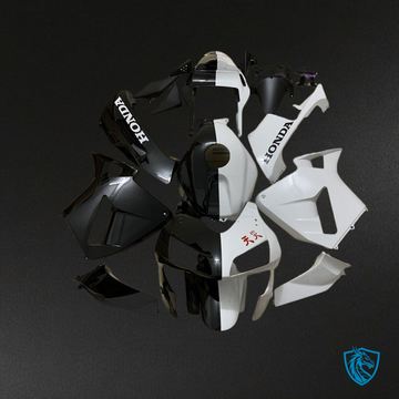 Honda CBR600RR (2003-2004) White & Black - Custom ABS Fairing Kit