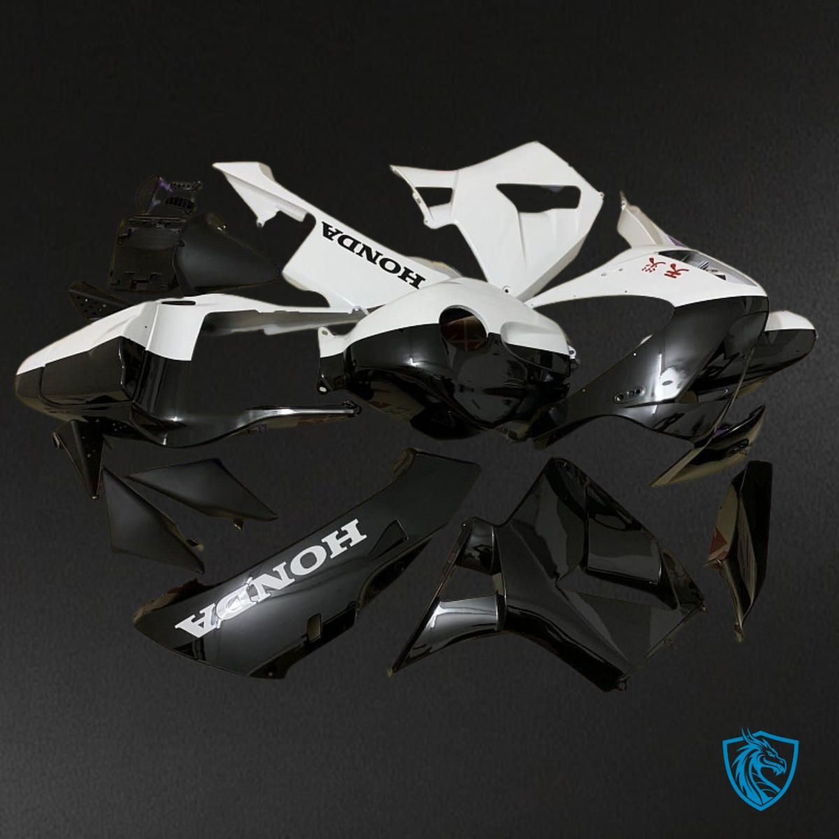 Honda CBR600RR (2003-2004) White & Black - Custom ABS Fairing Kit