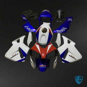 Honda CBR600RR (2003-2004) White, Blue & Red with Logos Fairing Kit | ABS Bodywork