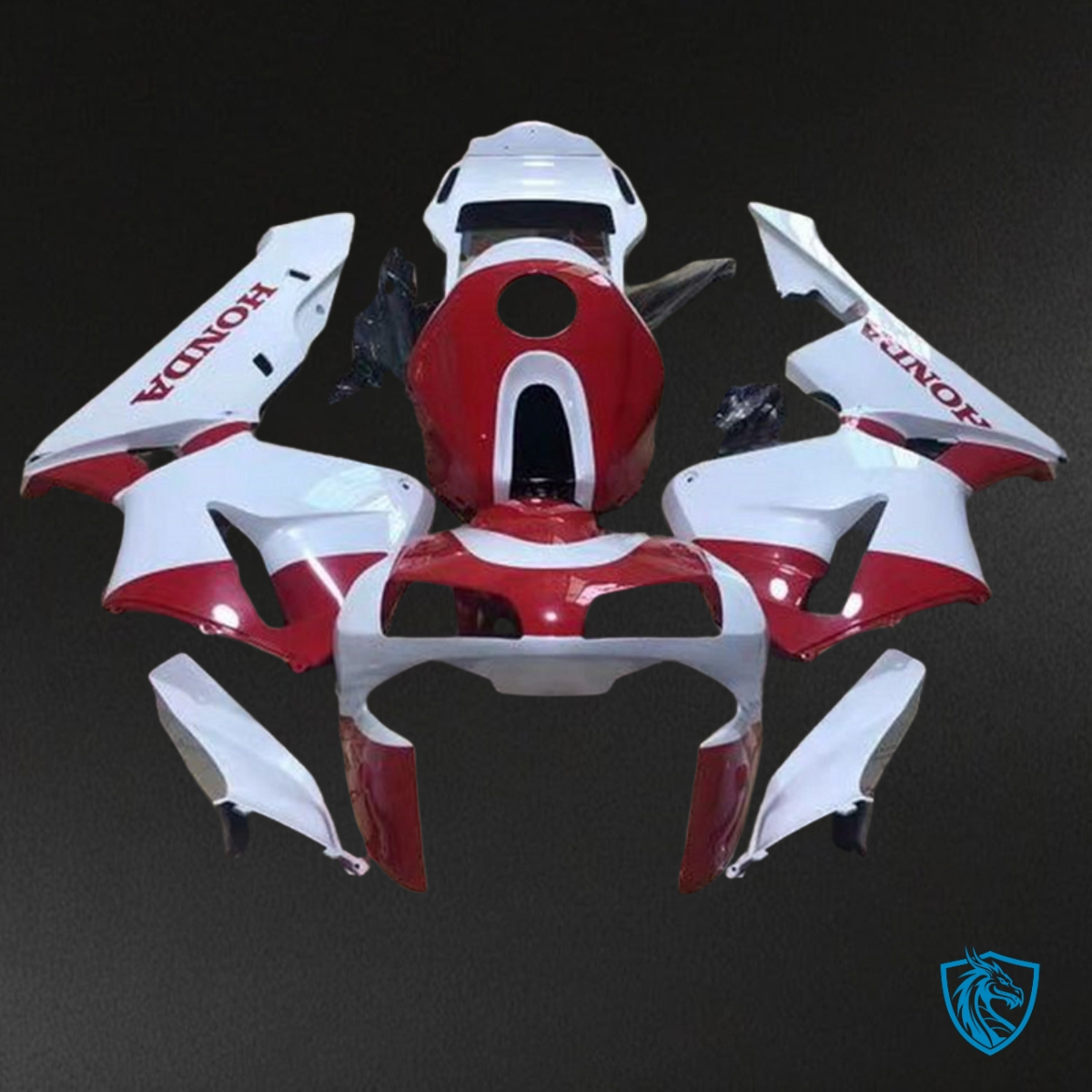 Honda CBR600RR (2003-2004) White & Red Gloss - MERGEment Motorcycle Fairings Kit