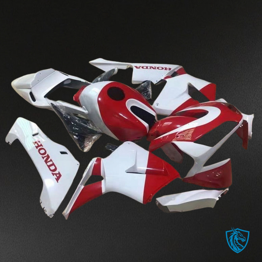 Honda CBR600RR (2003-2004) White & Red Gloss - MERGEment Motorcycle Fairings Kit