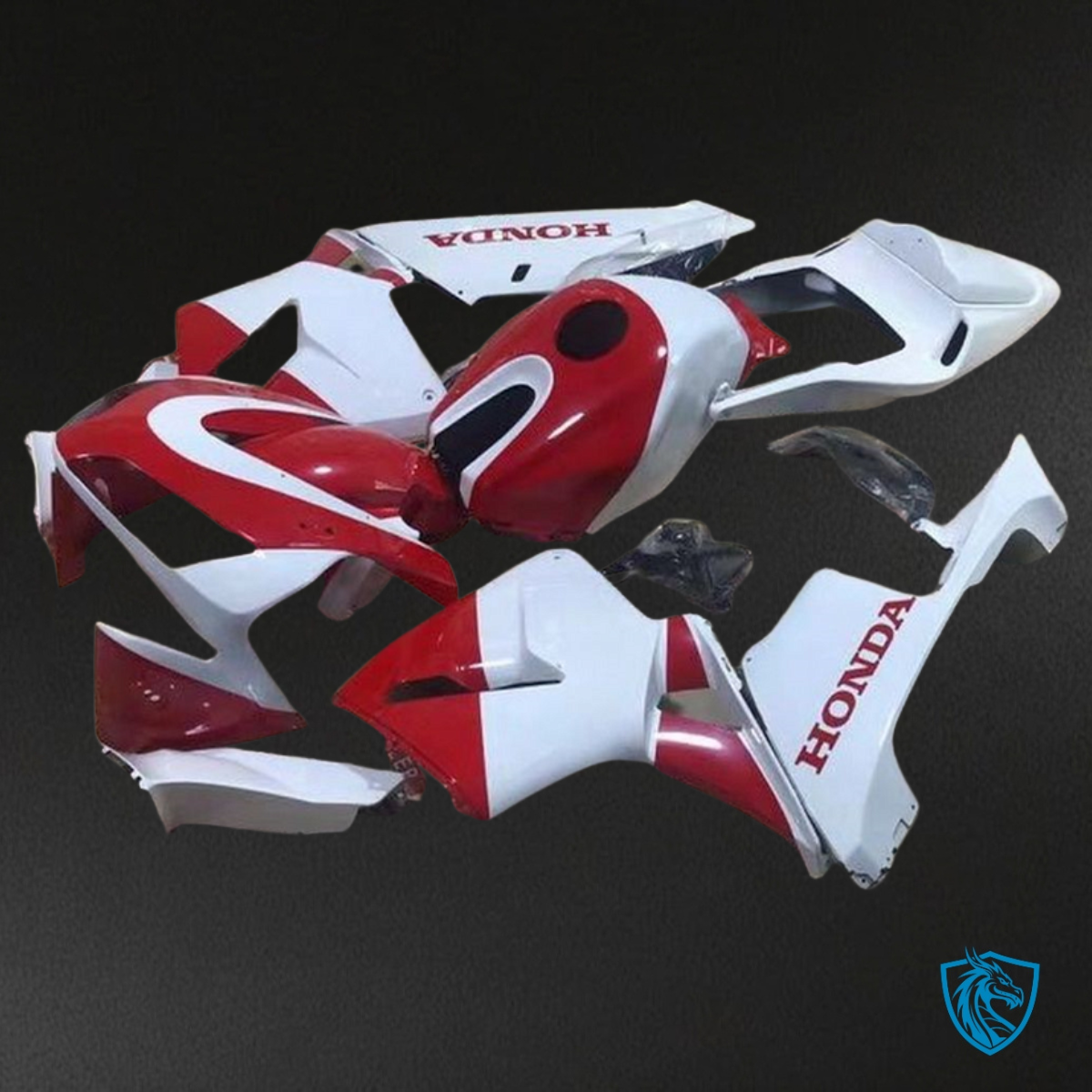 Honda CBR600RR (2003-2004) White & Red Gloss - MERGEment Motorcycle Fairings Kit