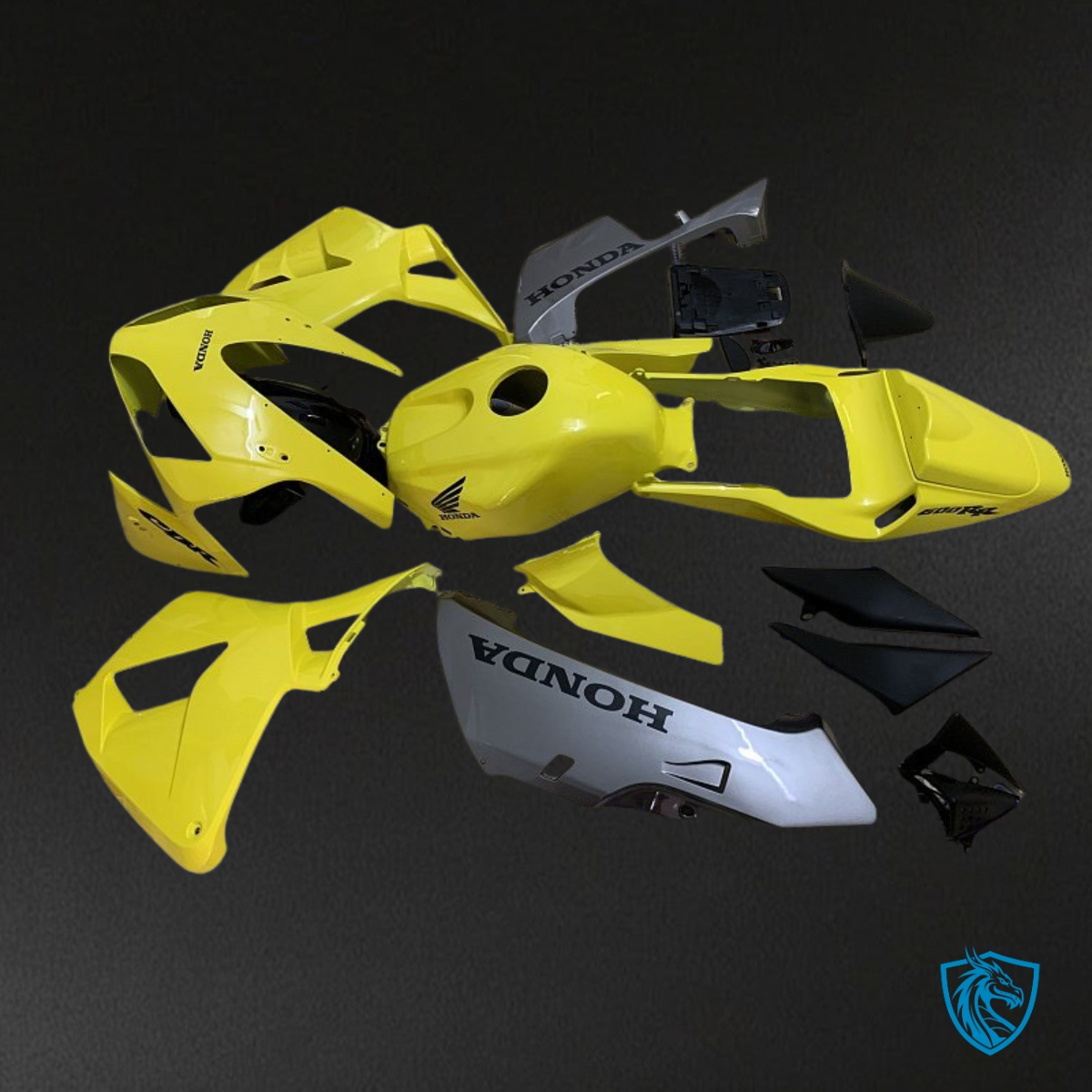 Honda CBR600RR (2003-2004) Yellow & Black Fairing Kit - Aftermarket ABS Bodywork