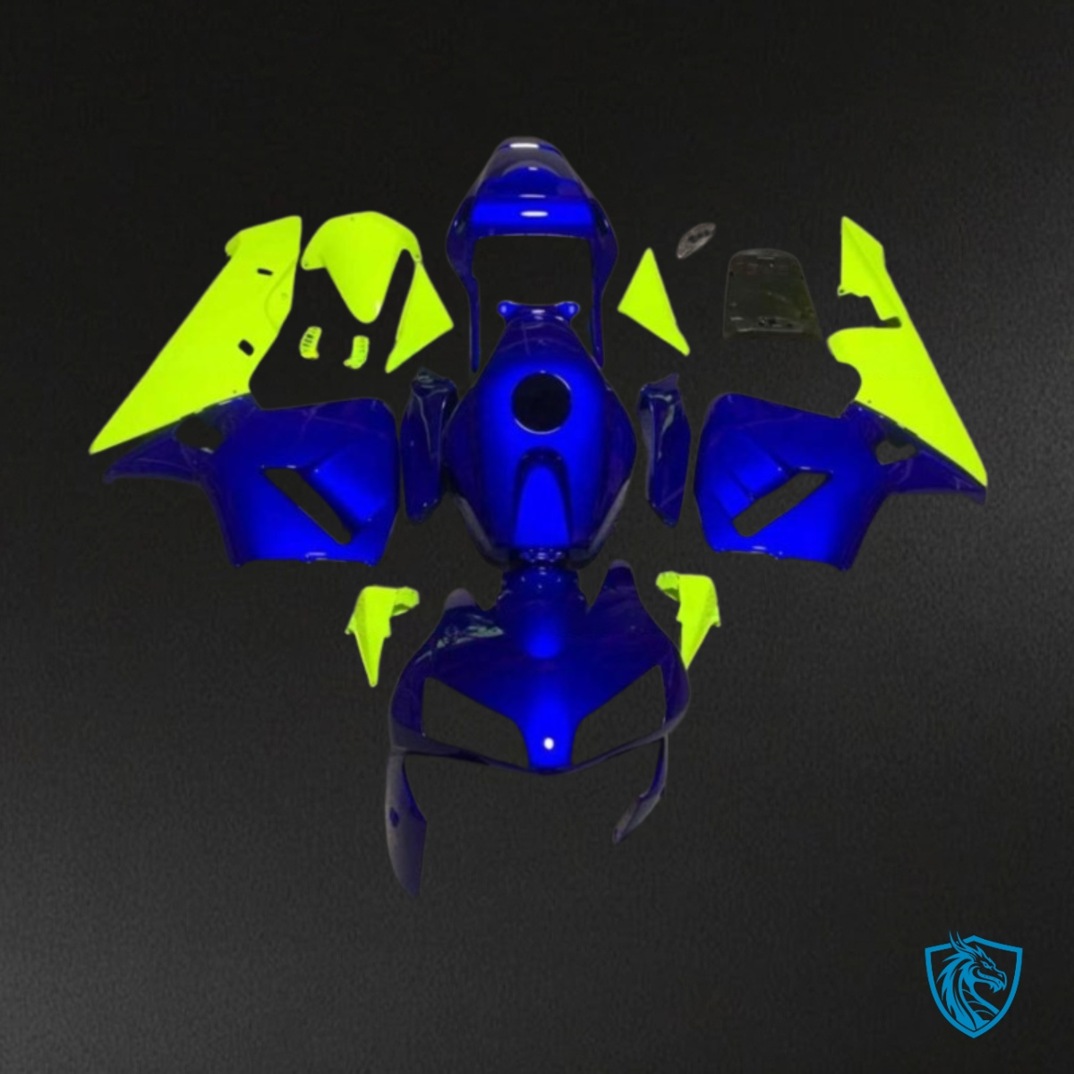 Honda CBR600RR (2003-2004) Blue Bright & Yellow Fairing Kit - Aftermarket ABS Bodywork