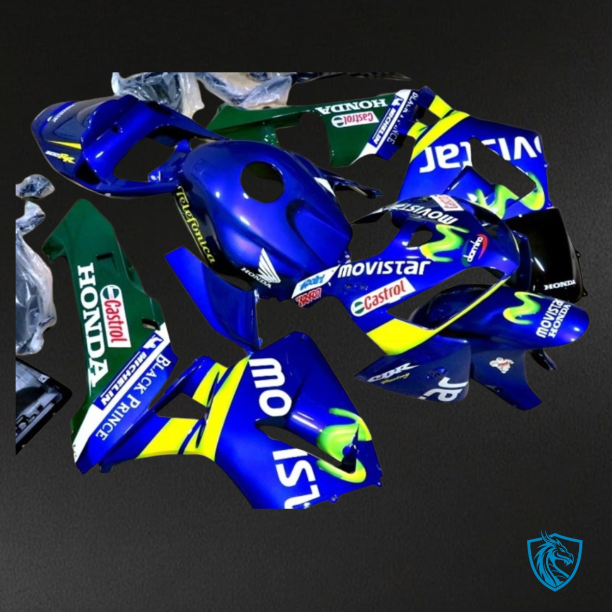 Honda CBR600RR (2003-2004) Blue & Yellow - Custom ABS Fairing Kit