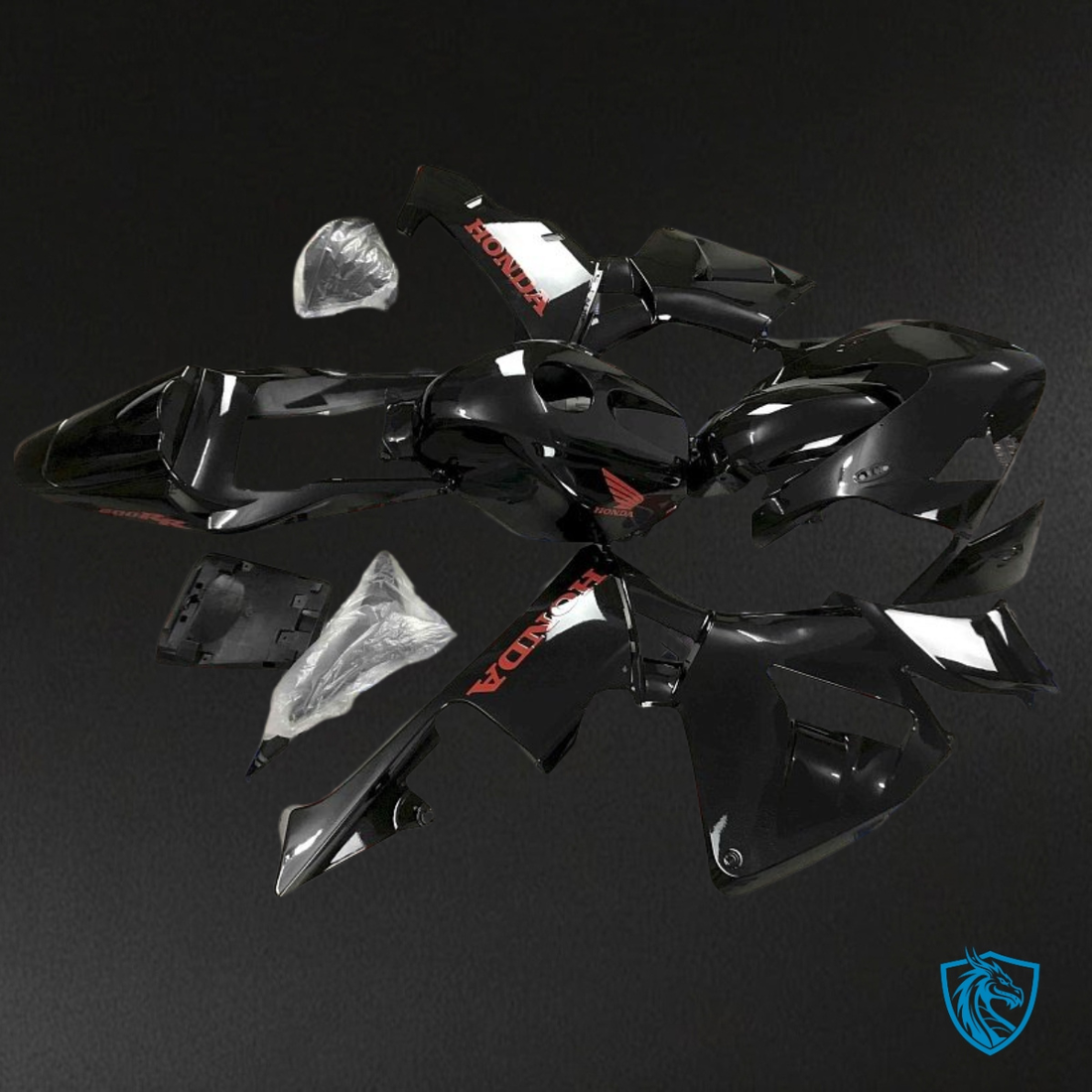 Honda CBR600RR (2003-2004) Gloss Black - Custom ABS Fairing Kit