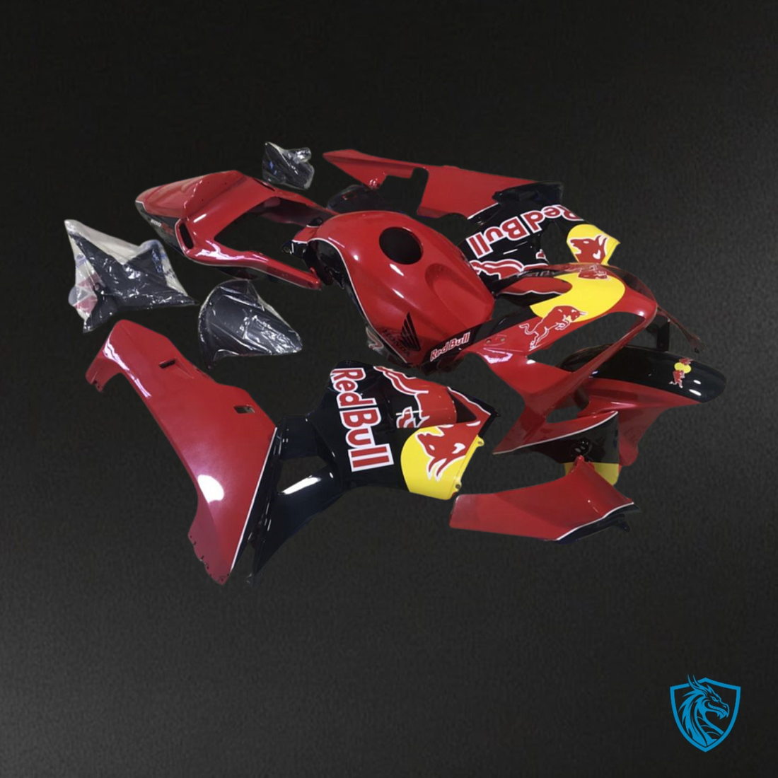 Honda CBR600RR (2003-2004) Red & Black Red Bull Fairing Kit | ABS Bodywork